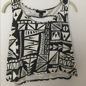 printed tank top with cutout!