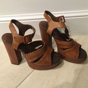 Real leather kork-ease - wedge heels