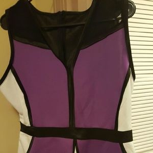 Purple white & black dress