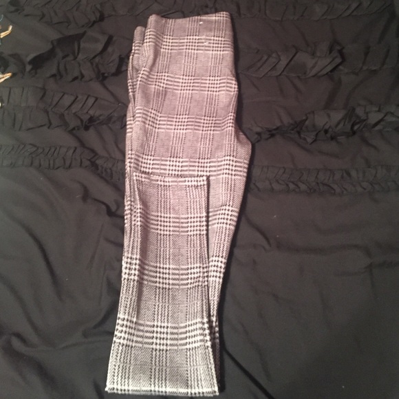 Black and white plaid leggings