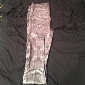 Black and white plaid leggings