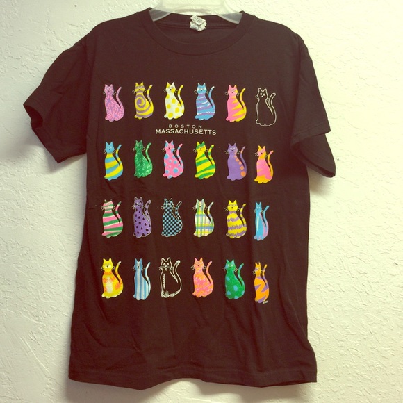 Crazy Vintage Cats Boston T-Shirt