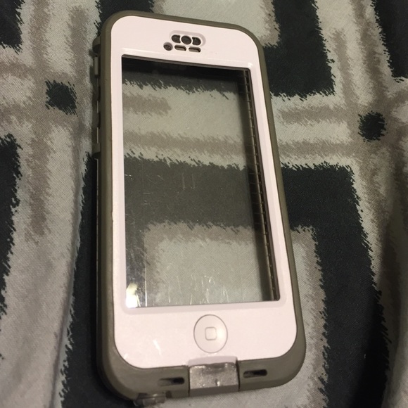 White life proof case for iPhone 5c.
