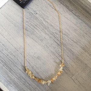 Citrine (yellow) and pyrite necklace
