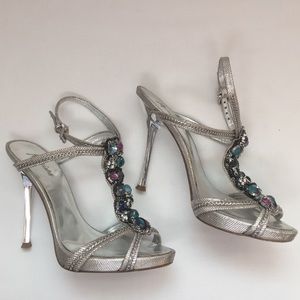 Marciano Jeweled Silver Stunning Heels