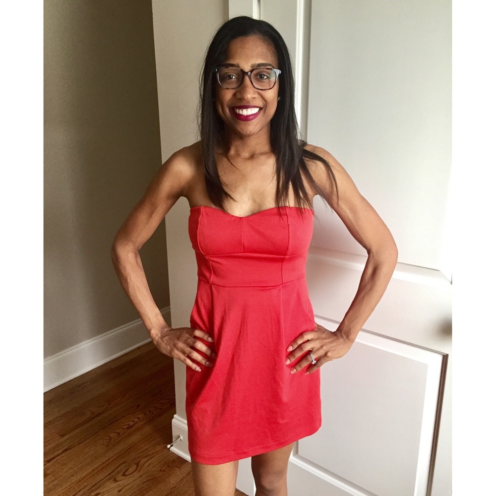 Strapless Mini Dress with Pockets sz M