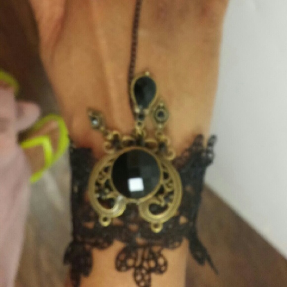 Vintage Medieval style chained ring bracelet