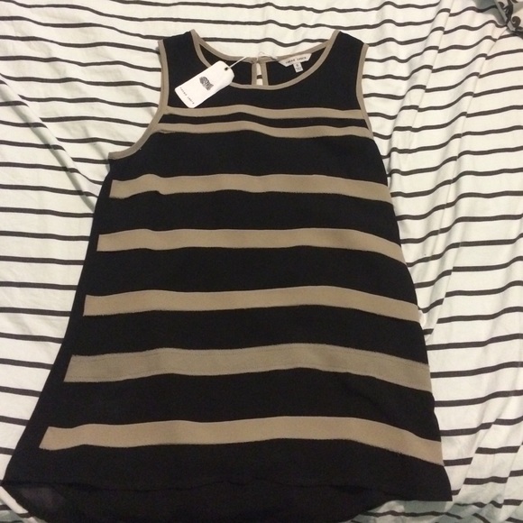 black and grey striped tank
