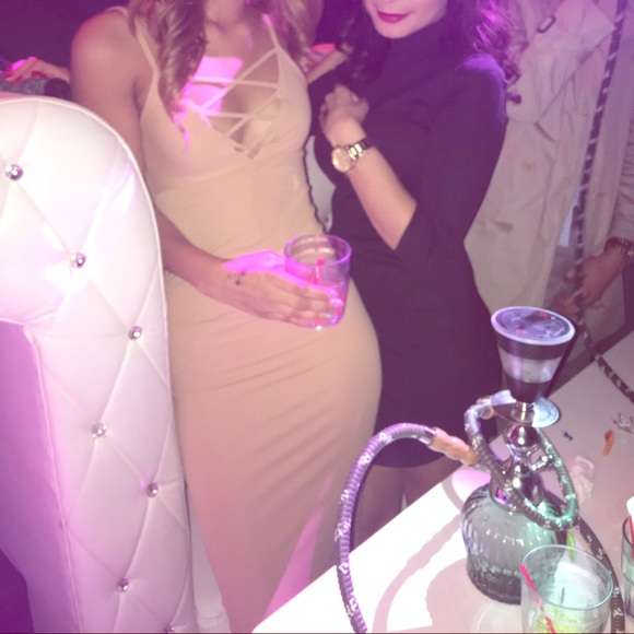 Tan midi dress