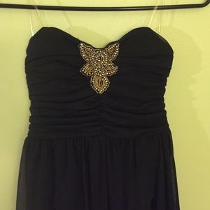Black dress with gold and silver detailing