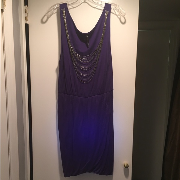 Long purple top with attached silver beads - Picture 1 of 2