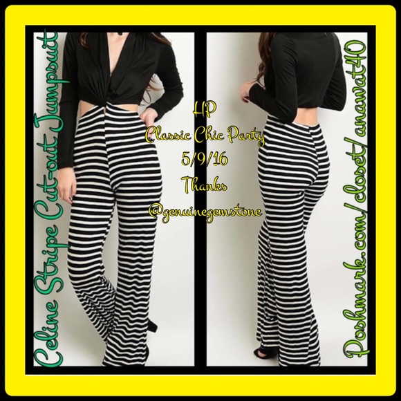 HP Celine Stripe Cut-out Jumpsuit - Picture 5 of 5