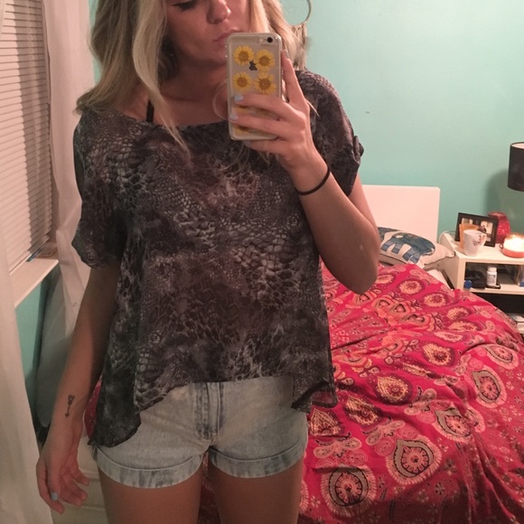 Sheer shirt with open back detail
