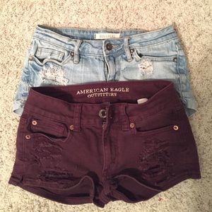 American Eagle and bullhead shorts.