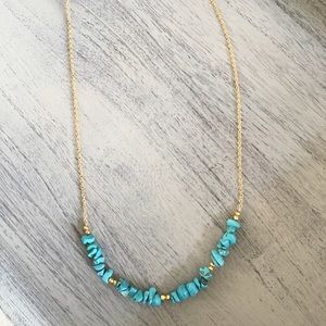 Turquoise (blue) and pyrite necklace