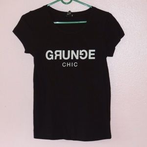 Black Graphic Text T-shirt