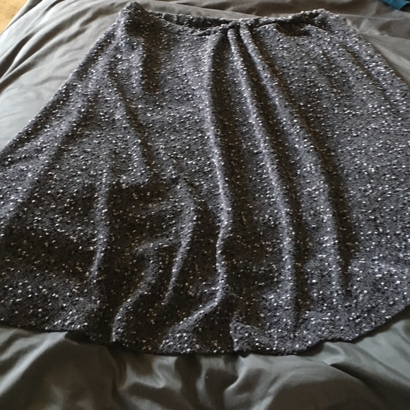 Black and white dotted career skirt by Avenue
