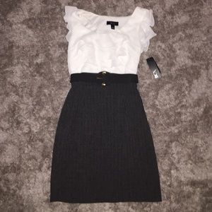 NWT gray/white Dress