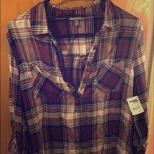 Flannel pattern blouse