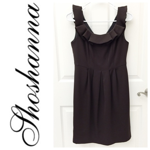 Shoshanna Brown Sheath Dress Exposed Back Zipper