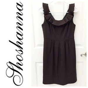 Shoshanna Brown Sheath Dress Exposed Back Zipper