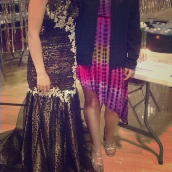 Leopard Tony Bowls Mermaid Prom Dress