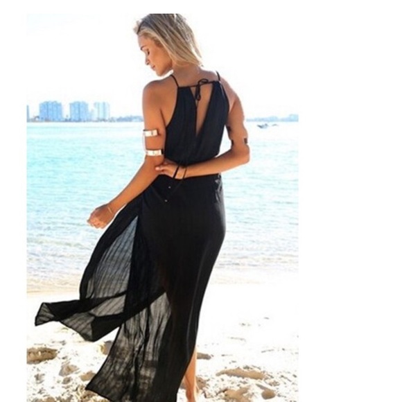 NWT Chiffon Beach Maxi Dress - Picture 2 of 5