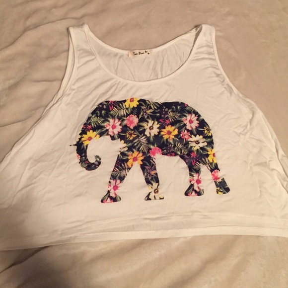 elephant cropped tank top