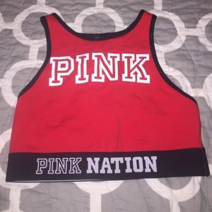 Pink sports bra