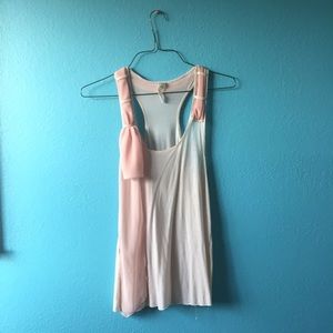Soft pink sheer Free People tunic w/ silk detail