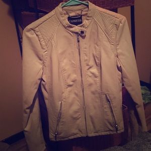 Express tan leather jacket