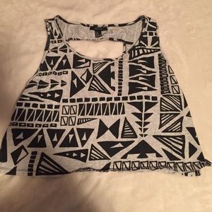 Aztec print cropped tank top