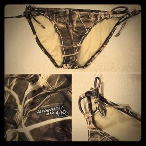 Advantage Max-4 HD Camo side tie swim bottoms L