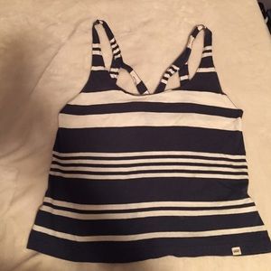navy and white vans tank top