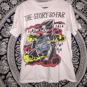 The story so far shirt (can be worn as a large)