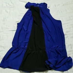 Blue with Black Stripe Sleeveless Shirt