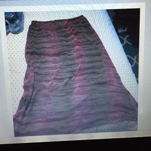 Cute Fashion Silk Like Multi-Colored Maxi Skirt