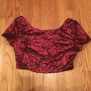 sequin crop top