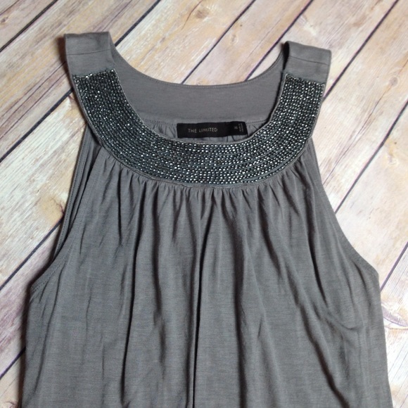 The Limited gray beaded tank