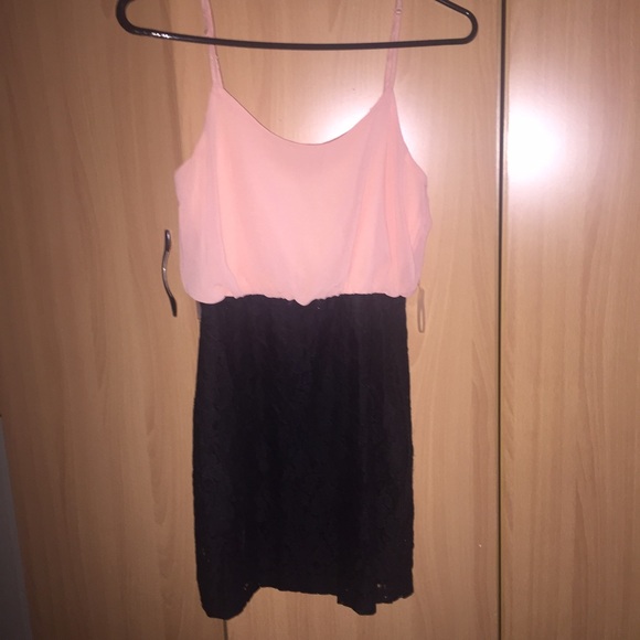 Pink and black party dress