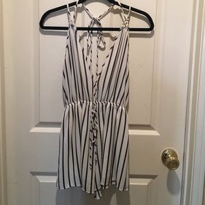 Black and White Stripped Romper