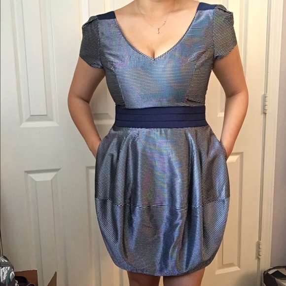 Walter by Walter Baker metallic open back dress