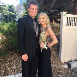 Black and Gold Prom Dress