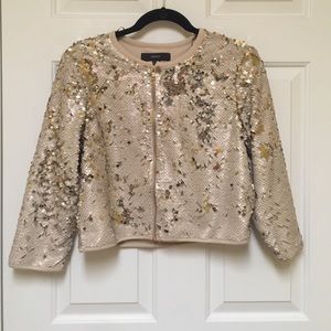 Forever 21 Gold Sequin Bomber Jacket