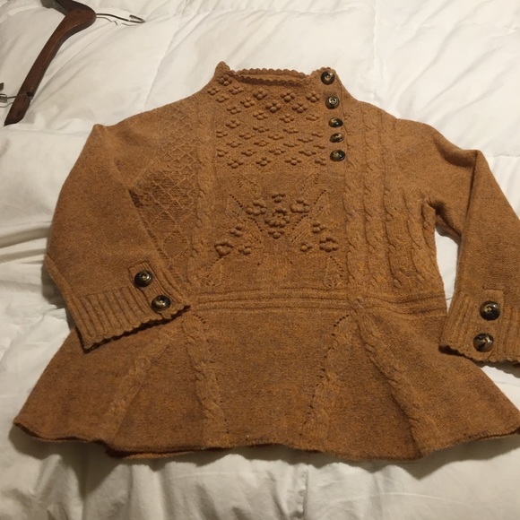 Anthropology gold sweater