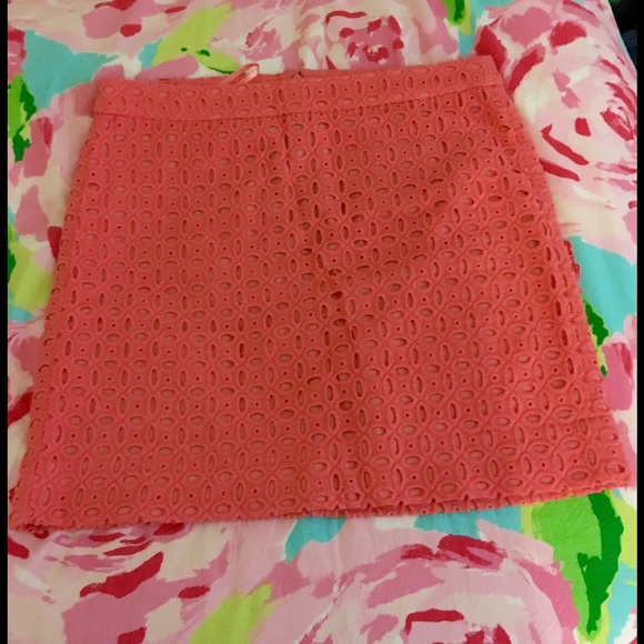 J. Crew Coral Eyelet Skirt