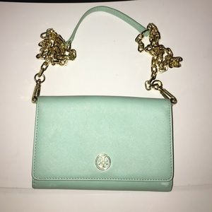 Torch burch Tiffany blue clutch