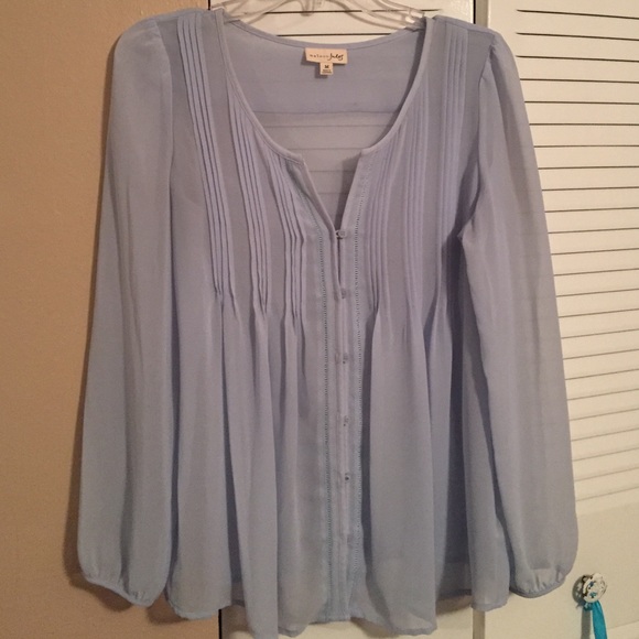 Maison Jules long-sleeve, light blue blouse