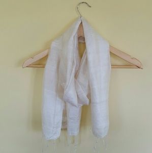 Italian Raw Silk Cream Scarf