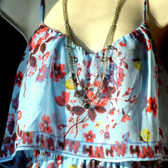 Princess Vera Wang maxi dress light blue sz L; XL - Picture 2 of 3